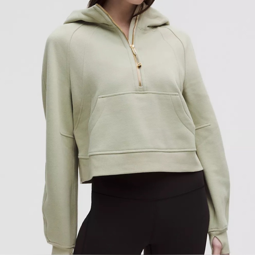 Lululemon sz Md/lg scuba hoodie half zip in tan!